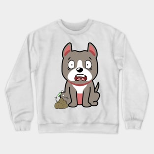 Funny grey dog smells stinky poo poo Crewneck Sweatshirt